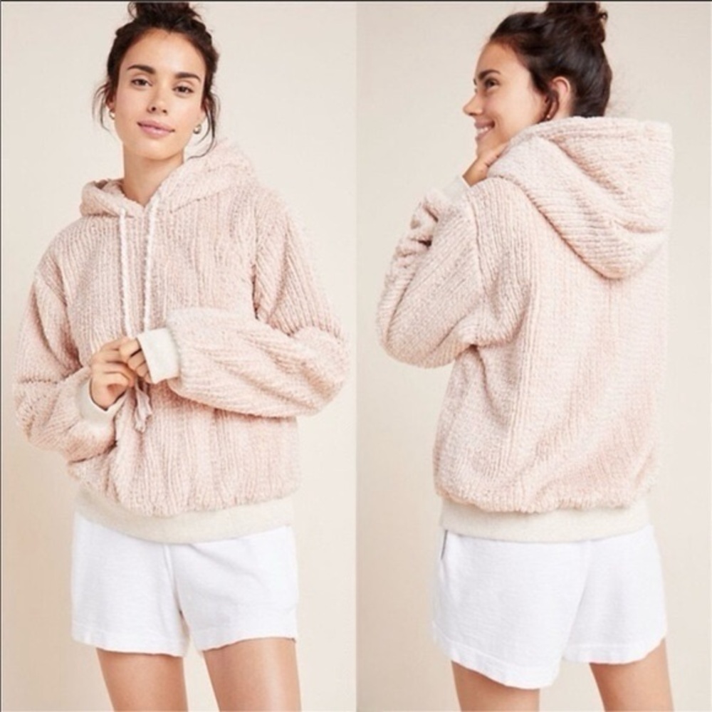 Anthropologie Saturday Sunday Cozy Pink Hooded‎ Sweater